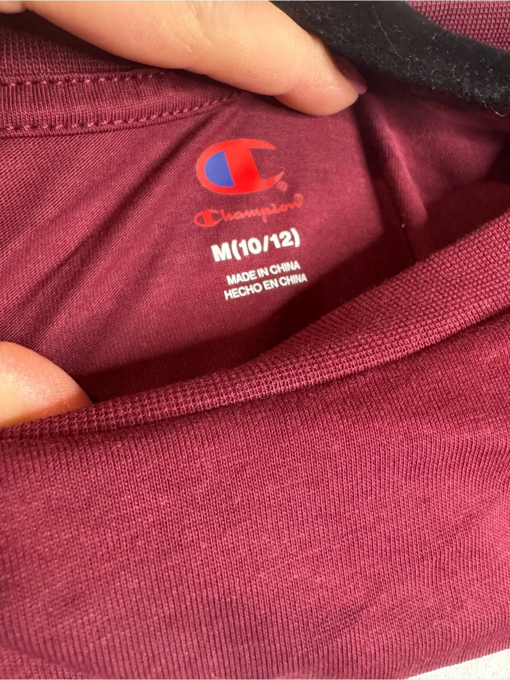 NWT Medium 10/12 Champion Boys Maroon Short Sleeve Graphic Tee Shirt Wine A0210